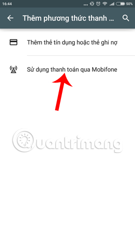 Phương thức thanh toán mua ứng dụng