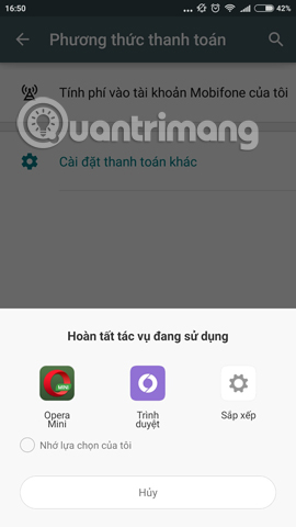 Chọn trình duyệt Chọn trình duyệt