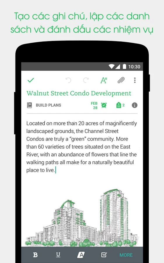 Tạo các ghi chú, lập các danh sách và đánh dấu các nhiệm vụ