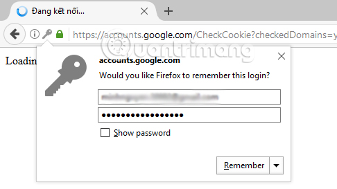 Đề xuất lưu mật khẩu trên Firefox