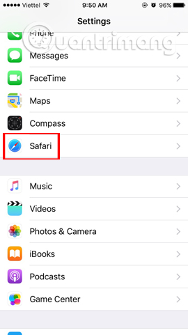 Trình duyệt Safari trên iPhone/iPad