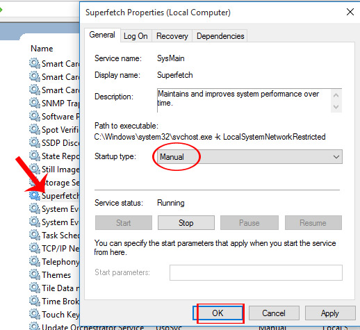 Tìm service Superfetch Tìm service Superfetch