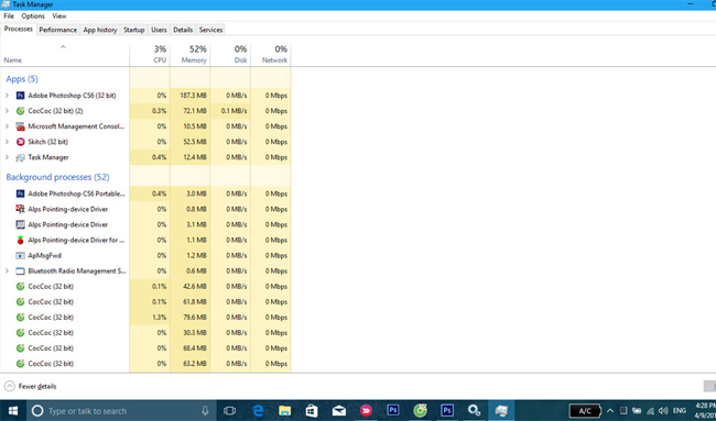 Mở Task Manager Mở Task Manager