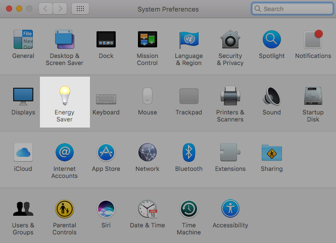 Nhấn vào tính năng Energy Saver