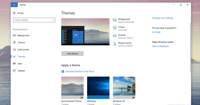 Phần thiết lập giao diện cũng được làm mới lại