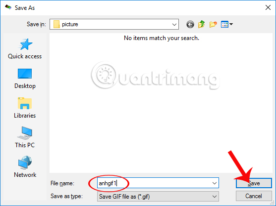 Lưu hình ảnh động vào máy tính