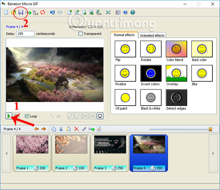 Chạy thử hình ảnh động trên Beneton Movie GIF