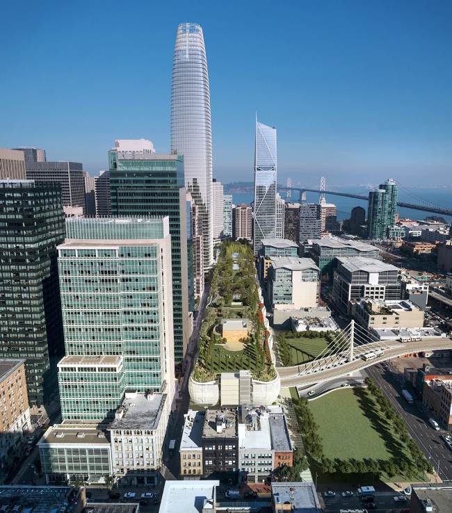 Công viên trên mái rộng hơn 9.000 mét vuông của Trung tâm Transbay Transit
