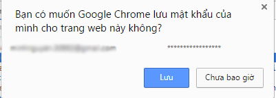 Gợi ý lưu mật khẩu trên trình duyệt web Gợi ý lưu mật khẩu trên trình duyệt web