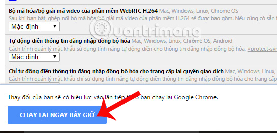 Chạy lại Chrome Chạy lại Chrome