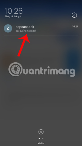 Nhấn vào file Sopcast Android