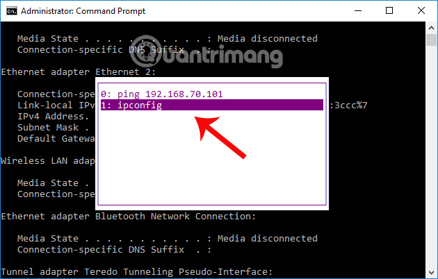 Danh sách lịch sử lệnh Command Prompt Danh sách lịch sử lệnh Command Prompt