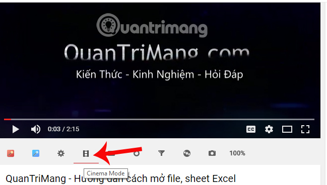 Chế độ Cinema Mode trên Youtube Chế độ Cinema Mode trên Youtube