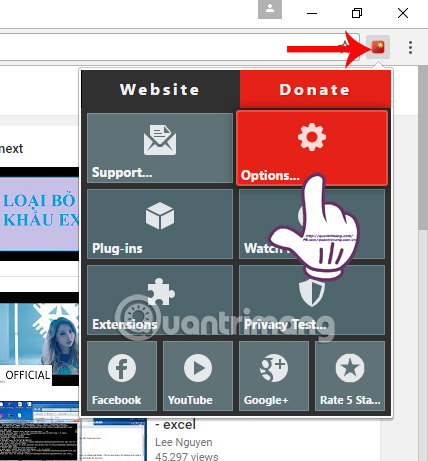 Nhấn chọn Options trên Magic Actions Nhấn chọn Options trên Magic Actions