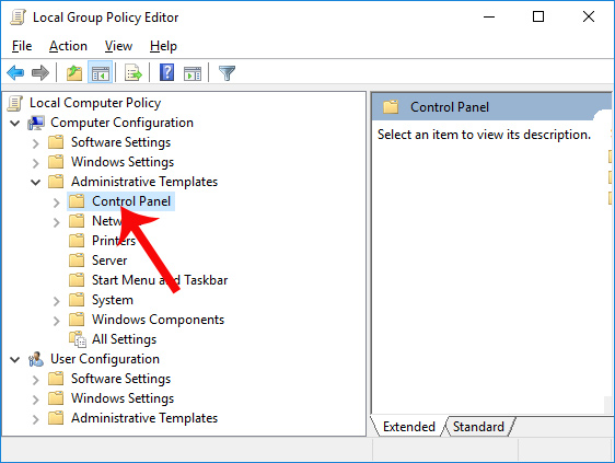 Giao diện hộp thoại Local Group Policy Editor Giao diện hộp thoại Local Group Policy Editor