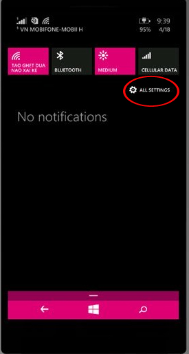 Thiết lập cài đặt trên smartphone