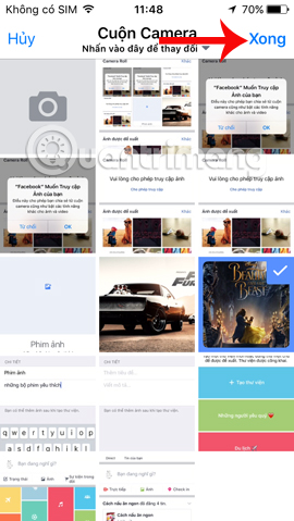 Chọn ảnh đưa vào thư viện Facebook Chọn ảnh đưa vào thư viện Facebook
