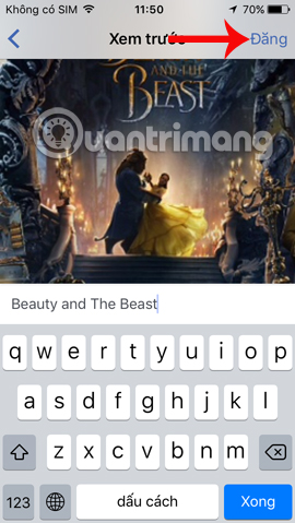 Nhập chú thích cho từng ảnh