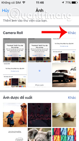 Truy cập vào album trên thiết bị