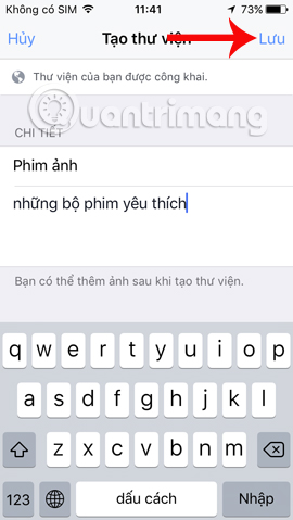 Nhập thông tin cho thư viện ảnh Nhập thông tin cho thư viện ảnh