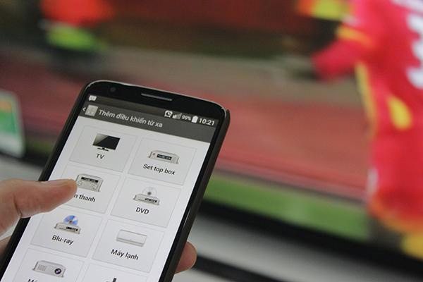 Điều khiển tivi, điều hòa bằng điện thoại Điều khiển tivi, điều hòa bằng điện thoại
