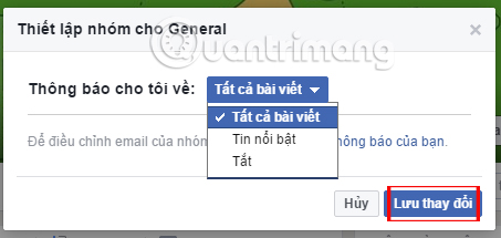 Nhận thông báo về các tin Nhận thông báo về các tin