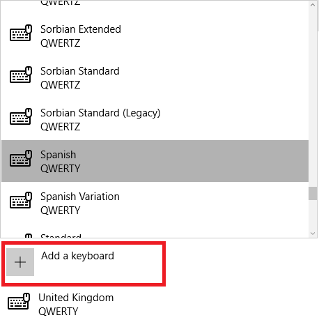 Cài bàn phím mới trong Windows 10