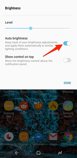 Tắt độ sáng tự động 