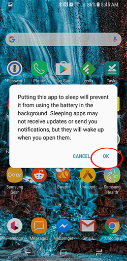 Đưa ứng dụng vào chế độ Sleep