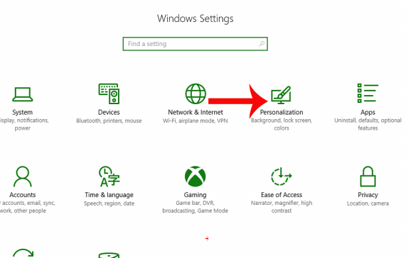 Nhấn chọn Personalization