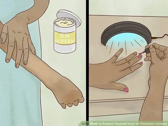 Bôi kem chống nắng cho tay khi làm móng Bôi kem chống nắng cho tay khi làm móng