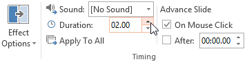 Chọn âm thanh muốn thêm vào khi chạy hiệu ứng slide