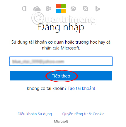 Nhâp email tài khoản Microsoft Nhâp email tài khoản Microsoft