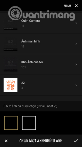 Chọn ảnh trong album  Chọn ảnh trong album