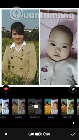 Chọn hiệu ứng cho hình ảnh Chọn hiệu ứng cho hình ảnh