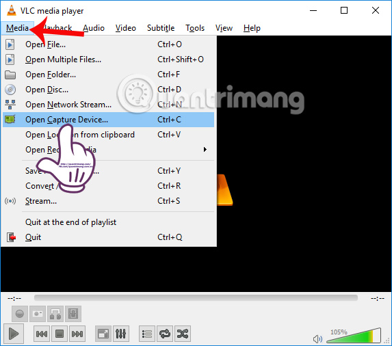 Nhấn chọn Open Capture Device
