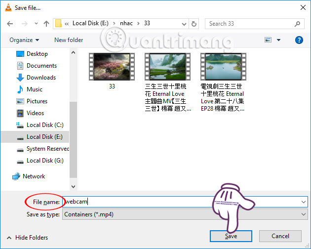 Nhập tên mới cho video 
