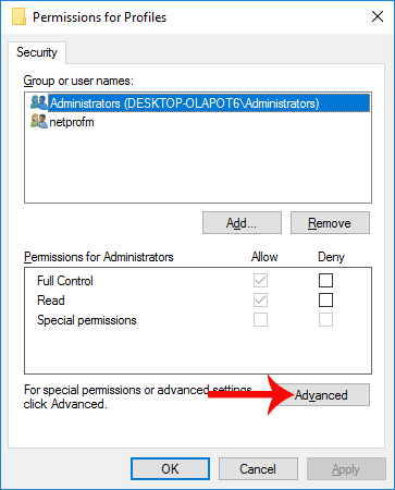 Permissions for Profiles