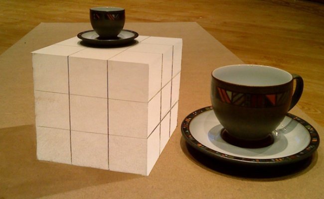 Khối lập phương và hai chiếc cốc y hệt nhau
