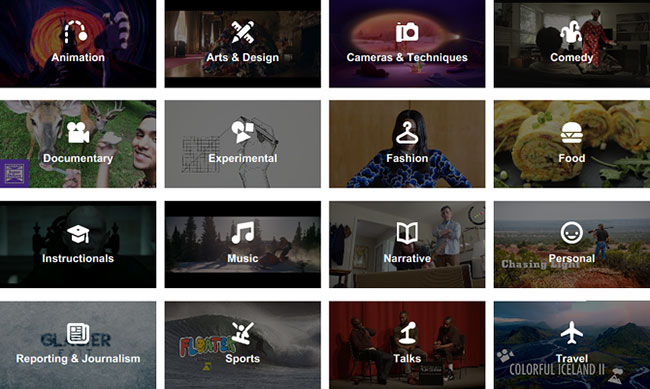 Các mục video trên Vimeo