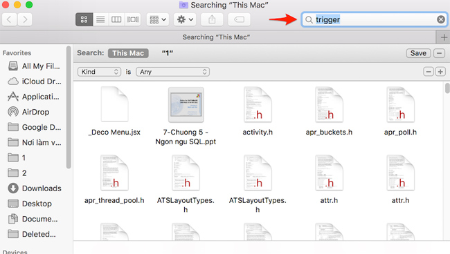 Tìm kiếm nhanh tập tin trong Finder