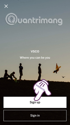 Đăng ký tài khoản dùng VSCO
