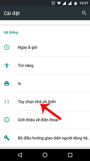 Truy cập chế độ Nhà phát triển Truy cập chế độ Nhà phát triển