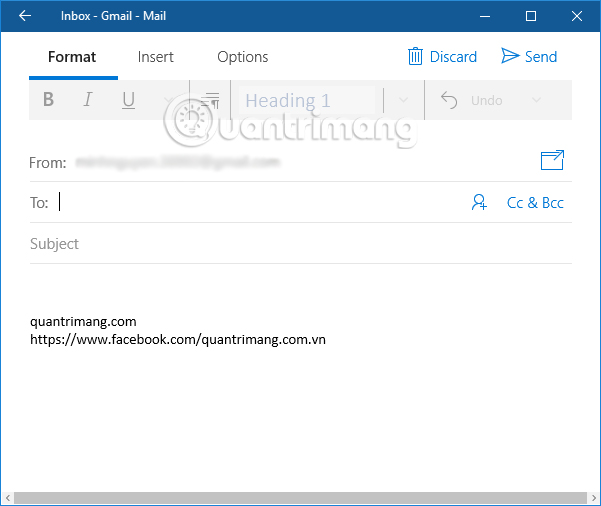 Giao diện Inbox trên Mail Windows 10 Giao diện Inbox trên Mail Windows 10