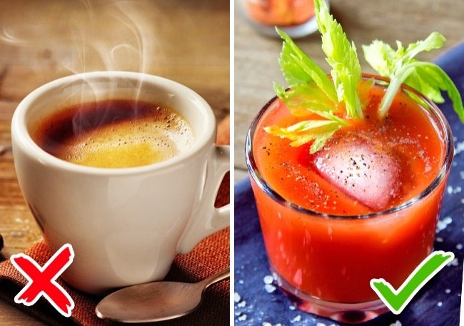 Tránh uống cà phê hoặc trà nóng