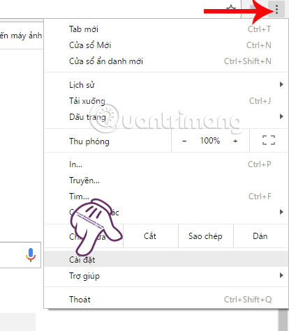 Cài đặt trên Chrome