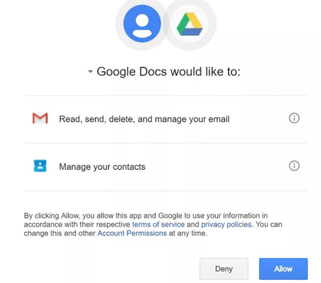 Cho phép quyền truy cập
