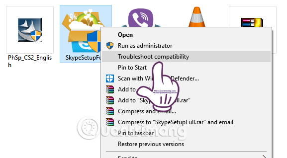 Nhấn chọn Troubleshoot compatibility Nhấn chọn Troubleshoot compatibility