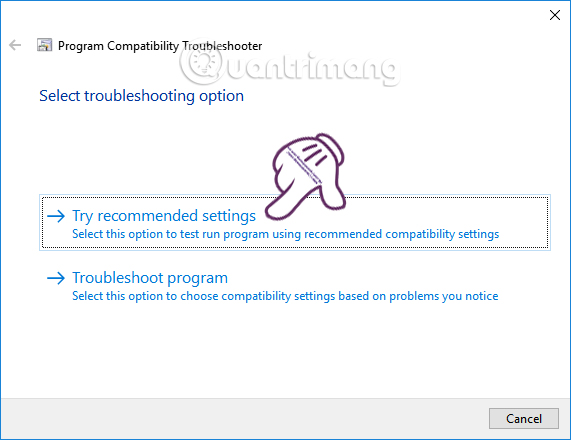 Nhấn chọn Try recommended settings  Nhấn chọn Try recommended settings