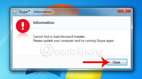 Thông báo lỗi cài đặt trên Skype  Thông báo lỗi cài đặt trên Skype